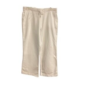 Ralph Lauren Wide Leg Sweatpant Fleece White Sz L Bootcut Ralphcore Atheleisure